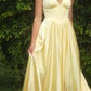 Satin V-Neckline A-Line Gown by Cinderella Divine 7447 - Special Occasion