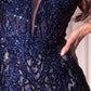 Embellished V-Neckline Mermaid Gown by Cinderella Divine CD795 - Special Occasion/Curves