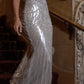 Beaded Embellished Draped Pearls Gown By Ladivine CD764 - Women Evening Formal Gown - Special Occasion