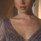 Embellished Chiffon V-Neckline Gown By Ladivine CC446 - Women Evening Formal Gown - Special Occasion/Curves