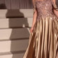 Off The Shoulder A-Line By Ladivine CDS525 - Women Evening Formal Gown - Special Occasion