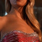 Strapless Neckline Leg Slit Gown By Ladivine J886 - Women Evening Formal Gown - Special Occasion