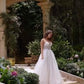 Deep Neckline A-Line Bridal Gown by Andrea and Leo WL087