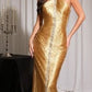 Halter Neckline Sheath Gown By Ladivine CDS564 - Women Evening Formal Gown - Special Occasion