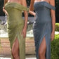 Chiffon Off Shoulder Neckline Gown By Ladivine CD416 - Women Evening Formal Gown - Special Occasion/Curves
