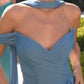 Soft Pleated Chiffon Sheath Gown By Ladivine CD406 - Women Evening Formal Gown - Special Occasion