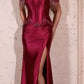 Off Shoulder Crystal Embellishment Gown By Ladivine CD688 - Women Evening Formal Gown - Special Occasion/Curves