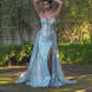 Strapless Plunging Neckline Tulle Gown By Ladivine CM384 - Women Evening Formal Gown - Special Occasion