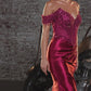 Off The Shoulder Leg Slit Gown By Ladivine CC456 - Women Evening Formal Gown - Special Occasion