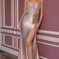 Crystal Sweetheart Neckline Gown By Ladivine CA121 - Women Evening Formal Gown - Special Occasion