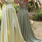Satin Off Shoulder A-Line Slit Gown by Cinderella Divine 7449 - Special Occasion