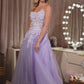 Scoop Neckline A-Line Gown By Ladivine C174 - Women Evening Formal Gown - Special Occasion