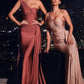 Satin One Shoulder Mermaid Gown by Cinderella Divine PT004 - Special Occasion