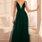 Tulle V-Neckline A-Line Gown By Amoris SE005P - Women Evening Formal Gown - Special Occasion