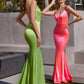 Neon Fitted Satin Dress by Cinderella Divine SE016P - Special Occasion