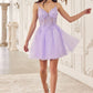 Lace Bodice A-Line Layered Tulle Short Dress by Cinderella Divine SF047 - Special Occasion