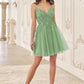 Lace Bodice A-Line Layered Tulle Short Dress by Cinderella Divine SF047 - Special Occasion