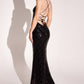 Fitted Sequin V-Neckline Gown By Amoris T1001 - Women Evening Formal Gown - Special Occasion