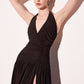 Halter Neckline Leg Slit Gown By Astee T502 - Women Evening Formal Gown - Special Occasion