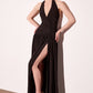Halter Neckline Leg Slit Gown By Astee T502 - Women Evening Formal Gown - Special Occasion