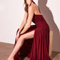 Halter Neckline Leg Slit Gown By Astee T502 - Women Evening Formal Gown - Special Occasion