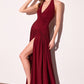 Halter Neckline Leg Slit Gown By Astee T502 - Women Evening Formal Gown - Special Occasion