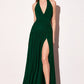 Halter Neckline Leg Slit Gown By Astee T502 - Women Evening Formal Gown - Special Occasion
