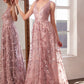 Glitter Print A-Line Gown By Amoris T606 - Women Evening Formal Gown - Special Occasion