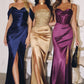 Beaded Satin Strapless Sheath Gown By Amoris T609 - Women Evening Formal Gown - Special Occasion