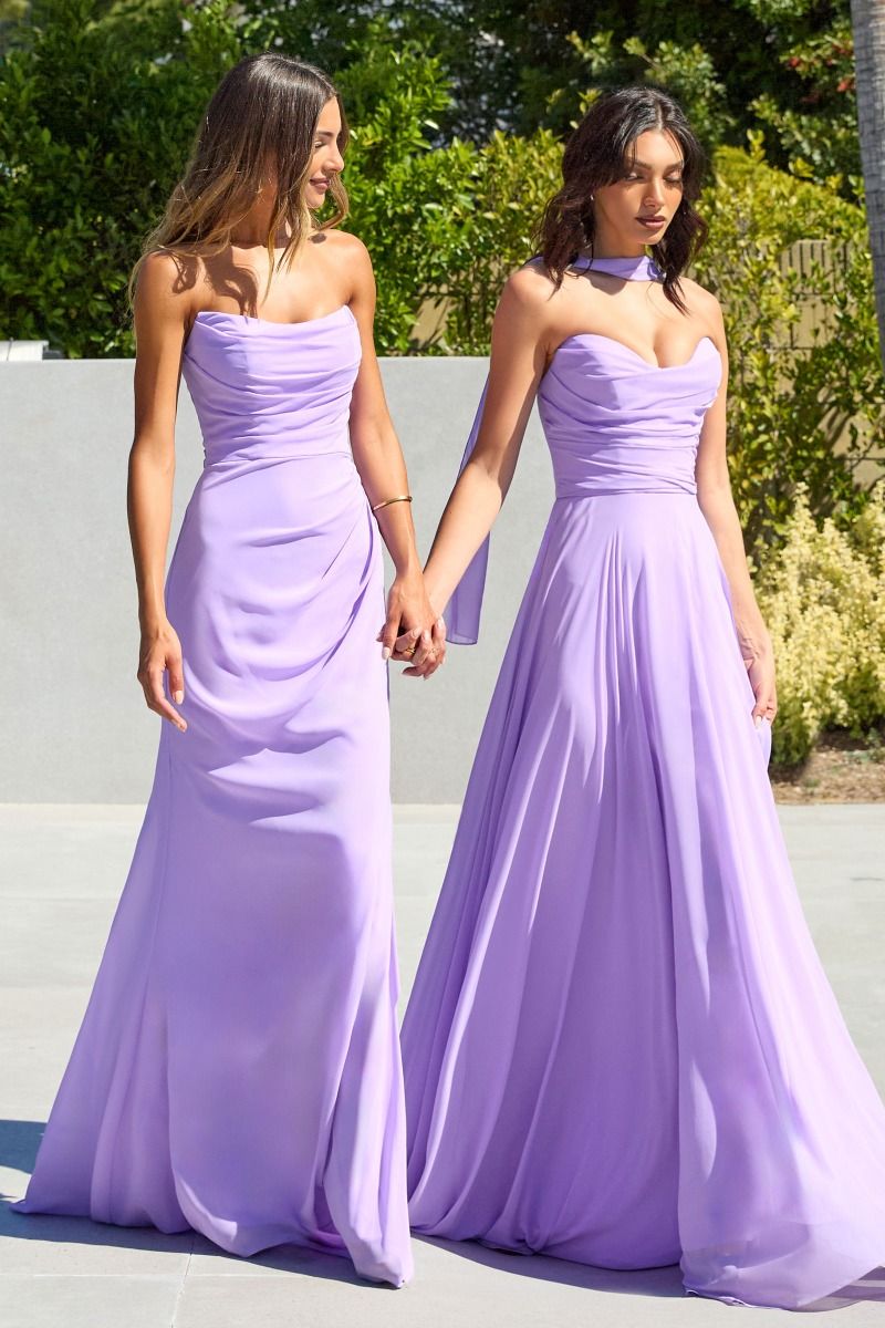 Strapless Cowl Neckline A-Line Gown By Amoris T703 - Women Evening Formal Gown - Special Occasion