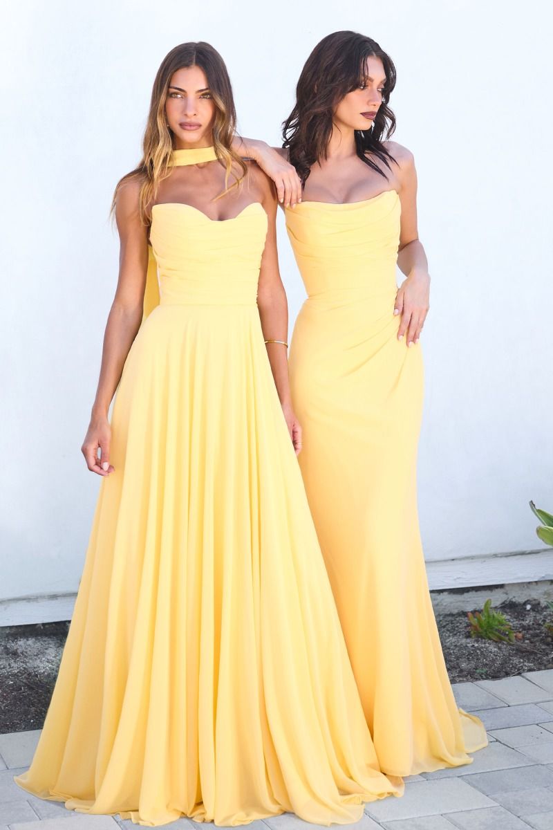 Strapless Cowl Neckline A-Line Gown By Amoris T703 - Women Evening Formal Gown - Special Occasion