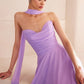 Strapless Cowl Neckline A-Line Gown By Amoris T703 - Women Evening Formal Gown - Special Occasion