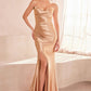Strapless V Neckline Leg Slit Gown By Amoris T704 - Women Evening Formal Gown - Special Occasion