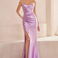 Strapless V Neckline Leg Slit Gown By Amoris T704 - Women Evening Formal Gown - Special Occasion