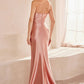 Strapless V Neckline Leg Slit Gown By Amoris T704 - Women Evening Formal Gown - Special Occasion