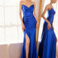 Strapless V Neckline Leg Slit Gown By Amoris T704 - Women Evening Formal Gown - Special Occasion