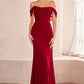 Off The Shoulder Scoop Neckline Gown By Amoris T705 - Women Evening Formal Gown - Special Occasion