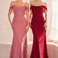 Off The Shoulder Scoop Neckline Gown By Amoris T705 - Women Evening Formal Gown - Special Occasion