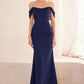 Off The Shoulder Scoop Neckline Gown By Amoris T705 - Women Evening Formal Gown - Special Occasion