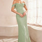 Off The Shoulder Scoop Neckline Gown By Amoris T705 - Women Evening Formal Gown - Special Occasion