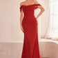 Off The Shoulder Scoop Neckline Gown By Amoris T705 - Women Evening Formal Gown - Special Occasion