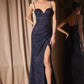 Sweetheart Neckline Leg Slit Gown By Amoris T707 - Women Evening Formal Gown - Special Occasion