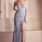 Sweetheart Neckline Leg Slit Gown By Amoris T707 - Women Evening Formal Gown - Special Occasion