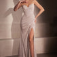 Sweetheart Neckline Leg Slit Gown By Amoris T707 - Women Evening Formal Gown - Special Occasion