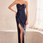 Strapless Sweetheart Leg Slit Gown By Amoris T708 - Women Evening Formal Gown - Special Occasion