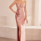 Strapless Sweetheart Leg Slit Gown By Amoris T708 - Women Evening Formal Gown - Special Occasion