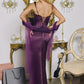 Smooth Satin Draped Neckline Gown By Amoris T729 - Women Evening Formal Gown - Special Occasion