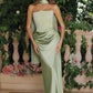 Strapless Satin Sheath Gown By Amoris T816 - Women Evening Formal Gown - Special Occasion