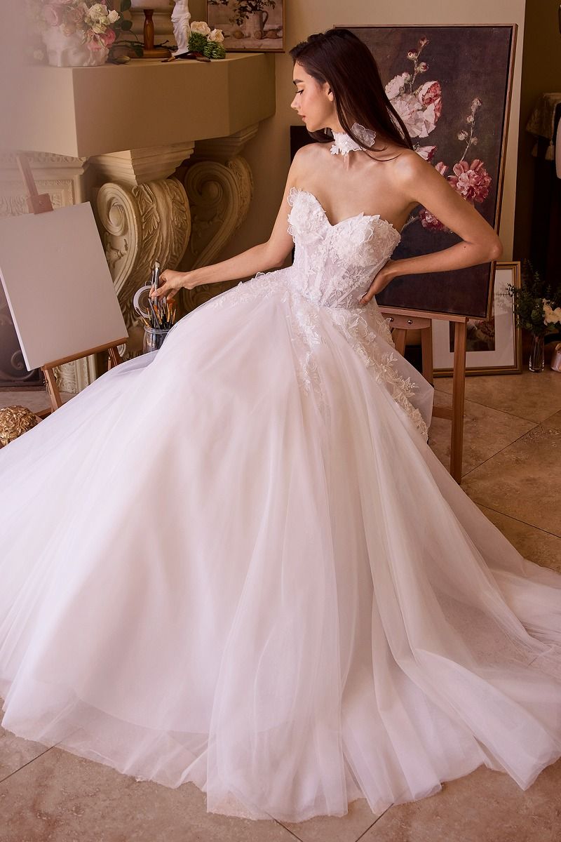 Strapless Sweetheart Neckline Lace & Tulle Bridal Gown by Andrea and Leo WL041 - Special Occasion