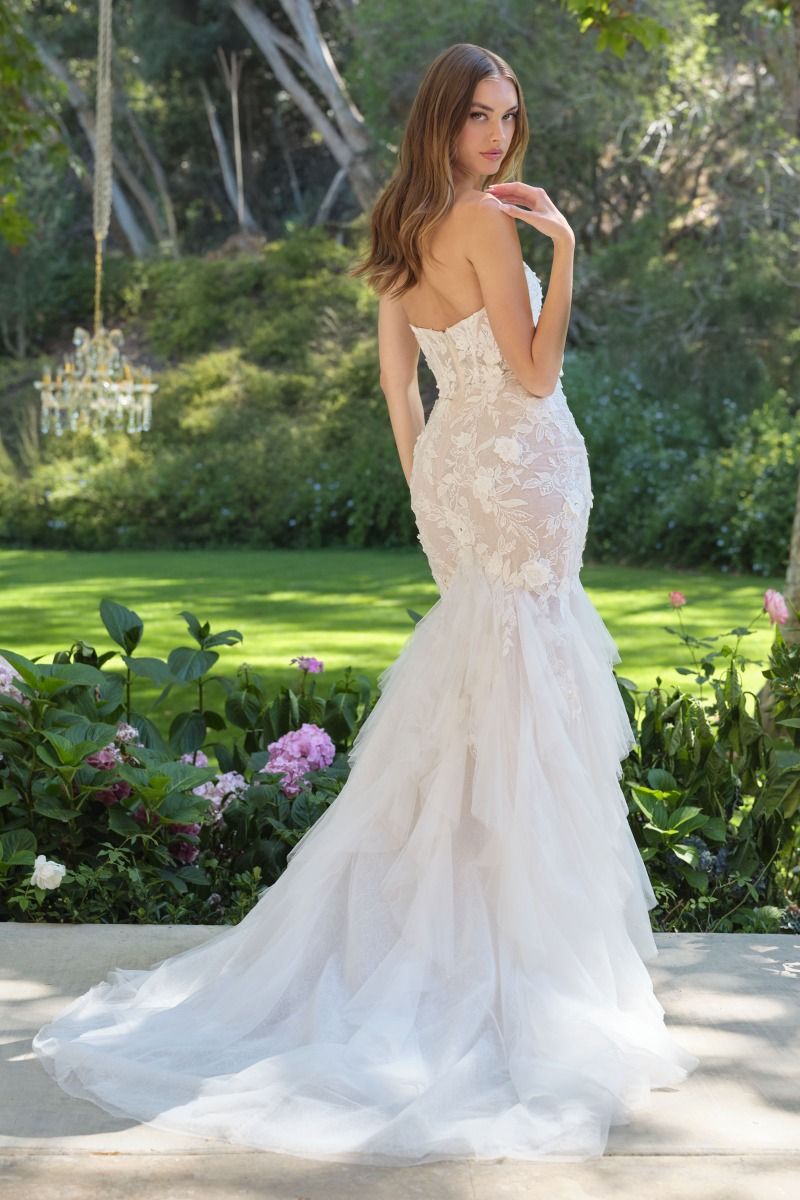 Fit and Flare Strapless Bridal Gown by Andrea & Leo Couture WL062